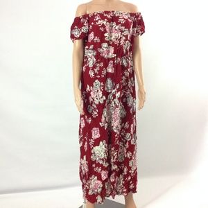 New Meaneor Women's Skirted Jumpsuit Romper Size L Red/Pink